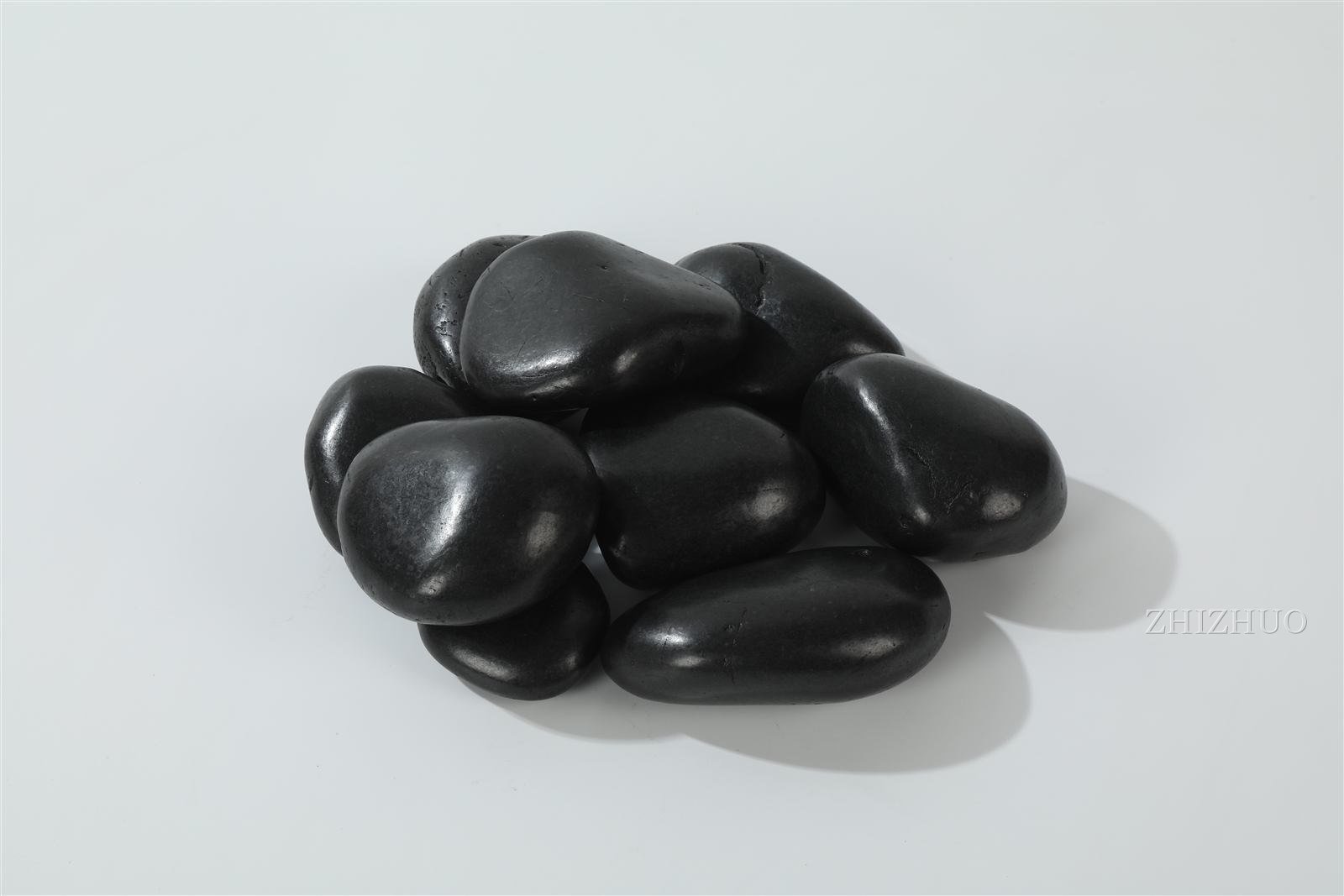 Black high polished pebbles